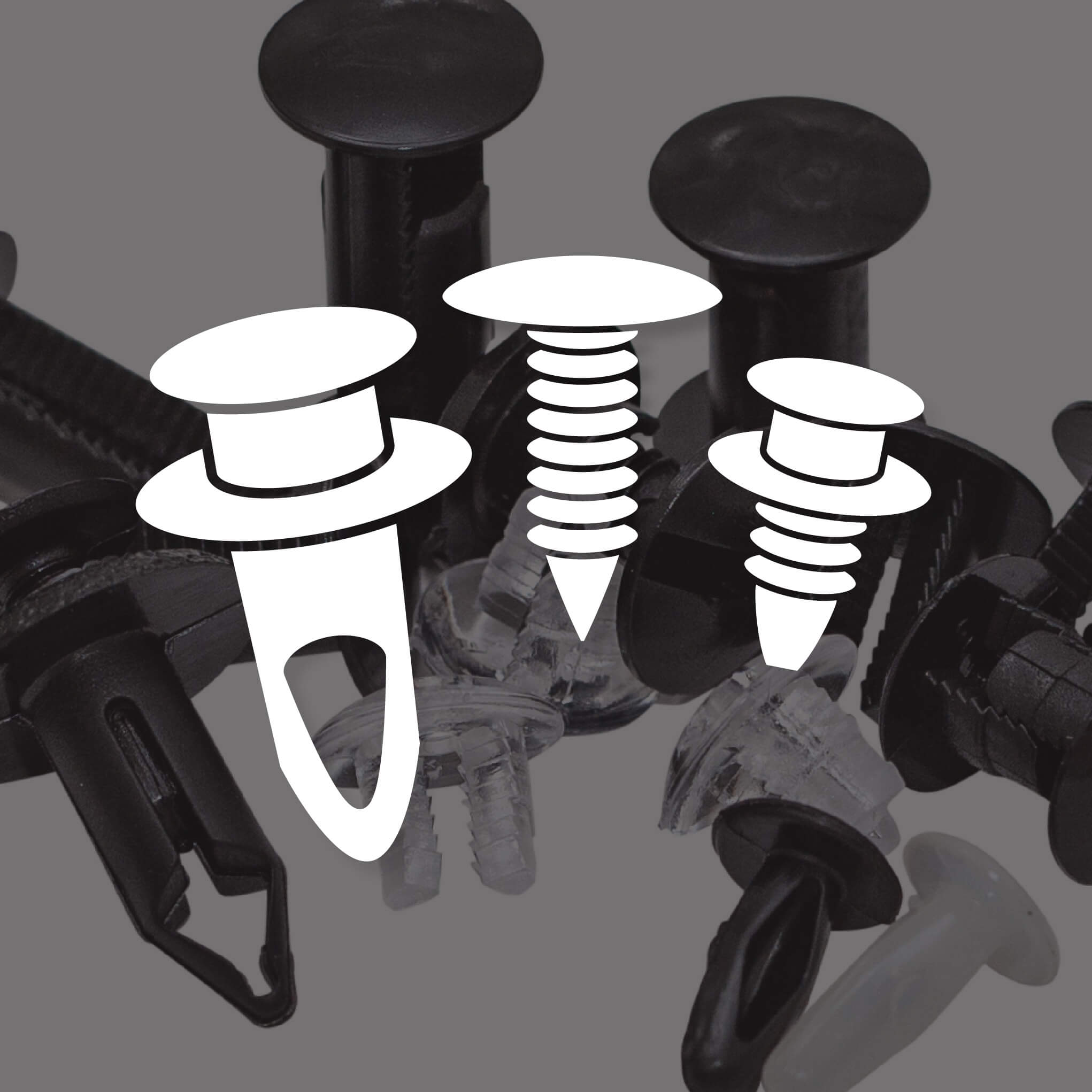 black and white fasteners