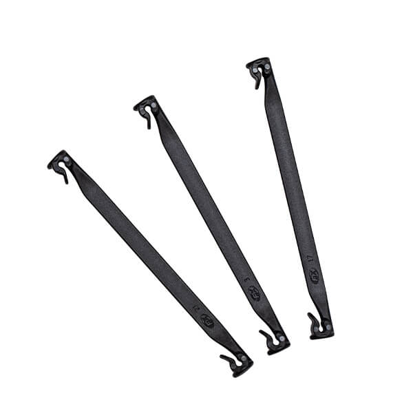 3 black plastic trellis clips