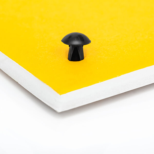 canoe clip on yellow and white foam
