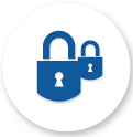 blue and white padlock icon